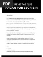 Revistas Que Pagan para Escribir.