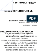 Philosophy of Human Person: Other Definition, Et Al