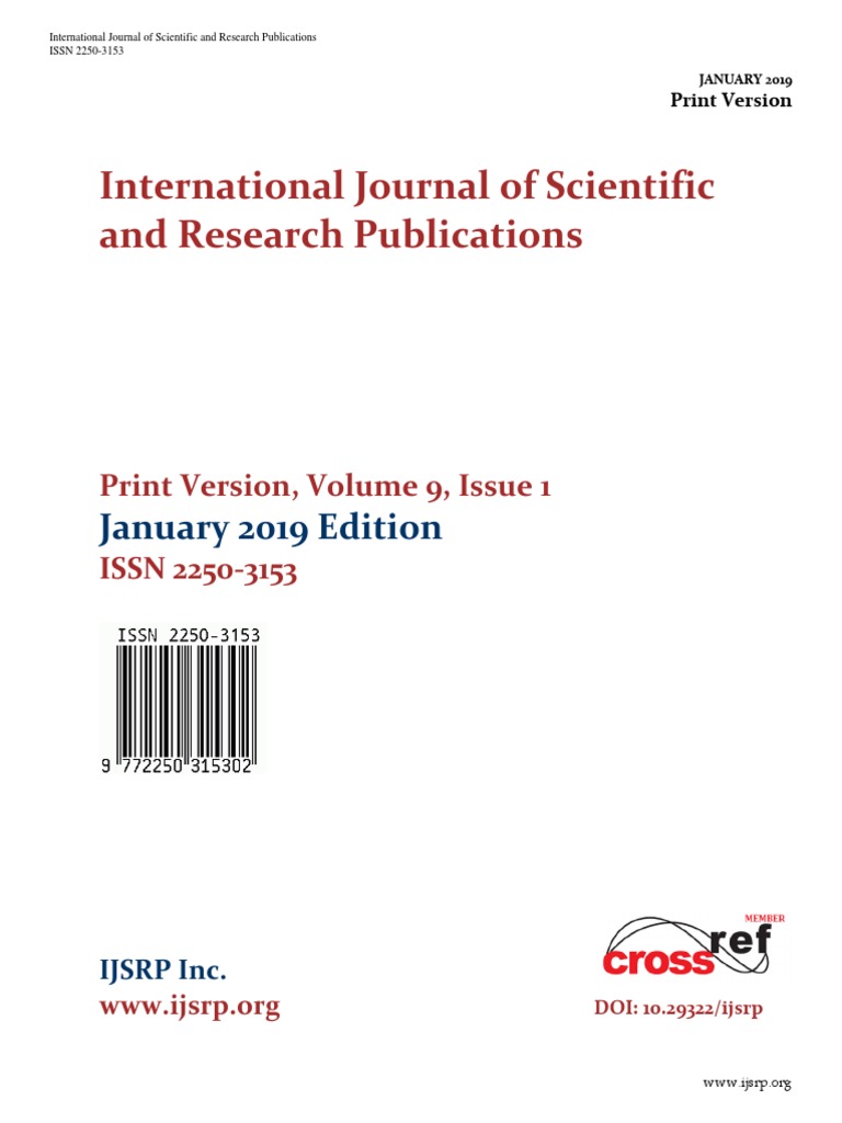 Ijsrp Jan 2019 Print Pdf Pdf International Standard Serial Number Publishing
