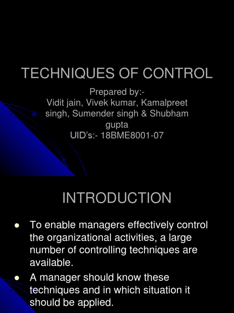Controlling Techniques in Management | PDF | Return On Investment ...