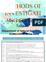 Methods of Investigati NG Cells: Mrs. Ofelia Solano Saludar