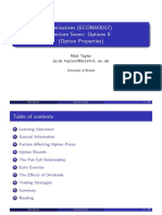 Derivatives (ECONM3017) Lecture Seven: Options II (Option Properties)