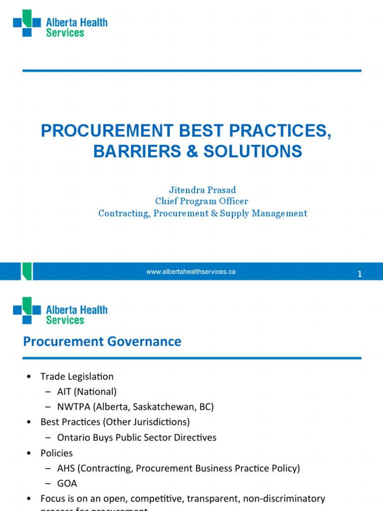 Procurement Best Practices Barriers Solutions | PDF | Procurement ...