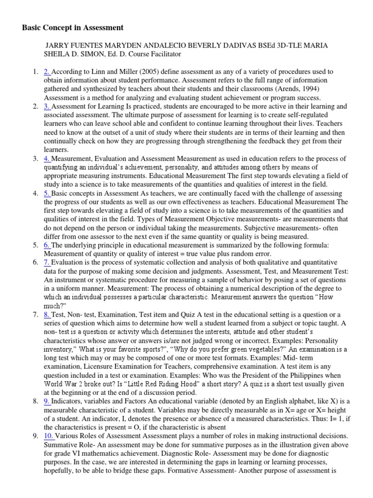 Understanding Educational Assessment Basics | PDF | Educational ...
