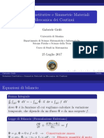 Relazioni Costitutive e Simmetrie Materiali in Meccanica Dei Continui