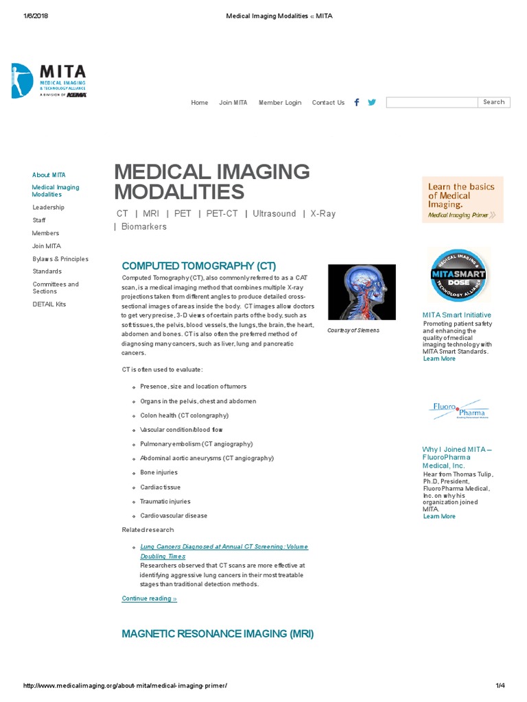 Medical Imaging Modalities Comparison PDF Medical Imaging