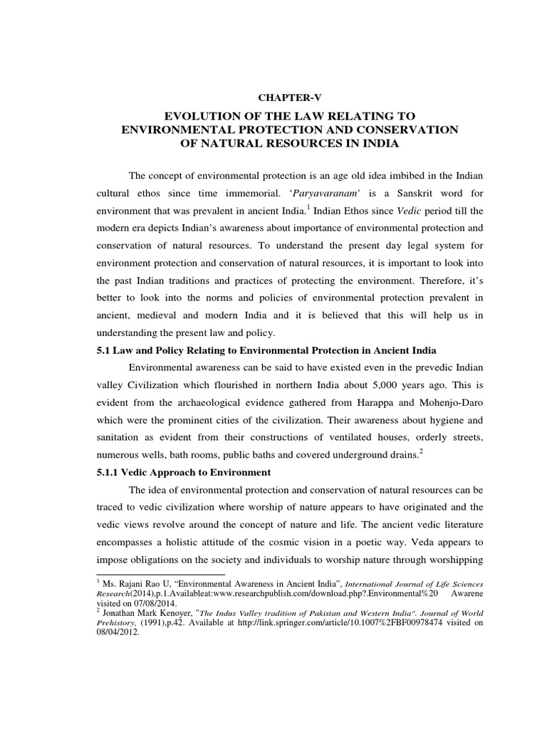 Evolution of Environmental Law in India | PDF | Environmental Law | Vedas
