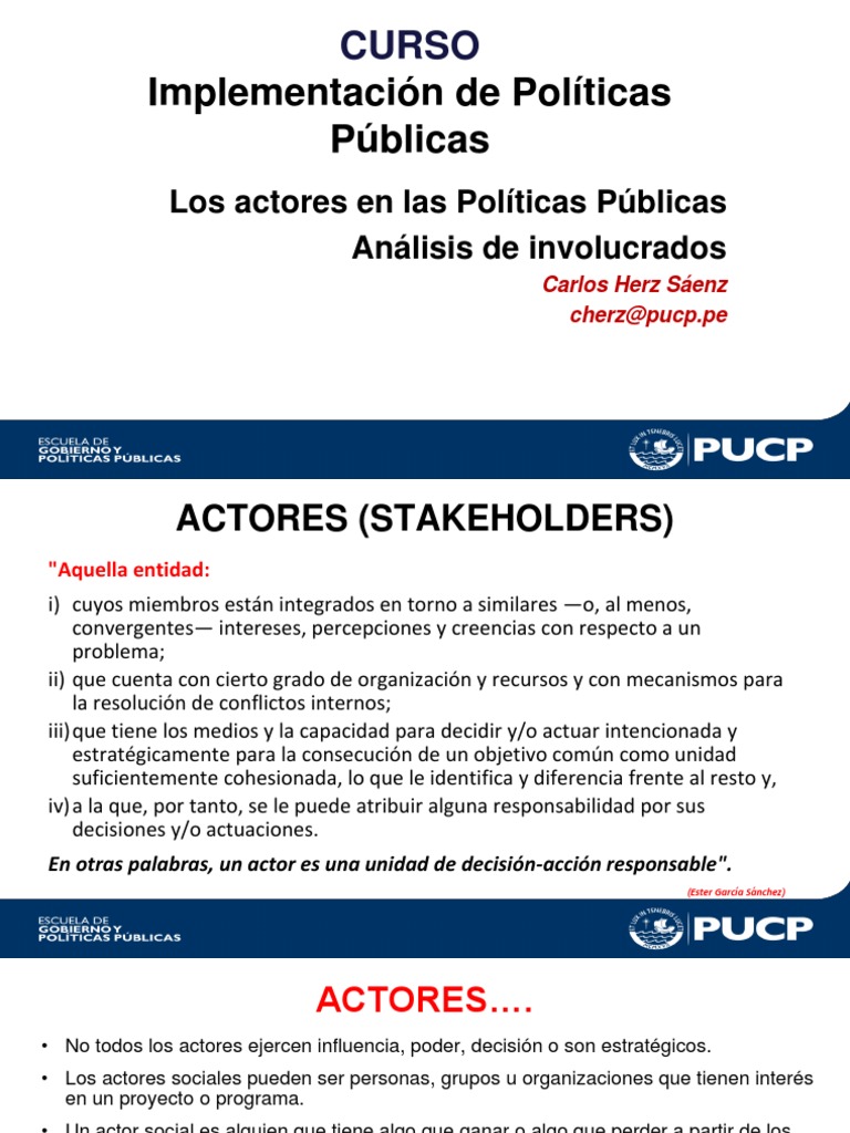 Actores en Políticas Públicas: Análisis y Roles | PDF | Poder (social y ...