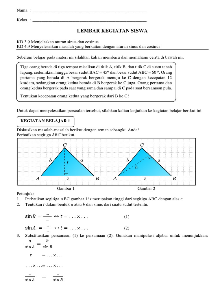 Lks Aturan Sinus Dan Cosinus