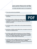 Requisitos para Portar Líneas de Red Fija