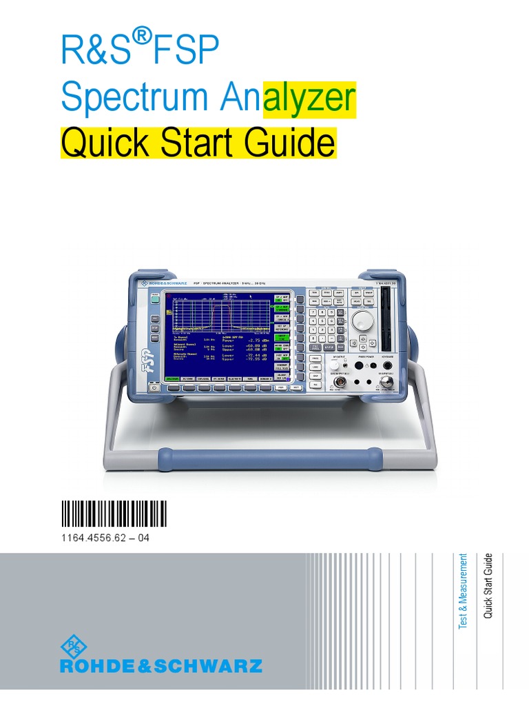 Quick Start Guide: R&S FSP Spectrum Analyzer | PDF | Electrical ...
