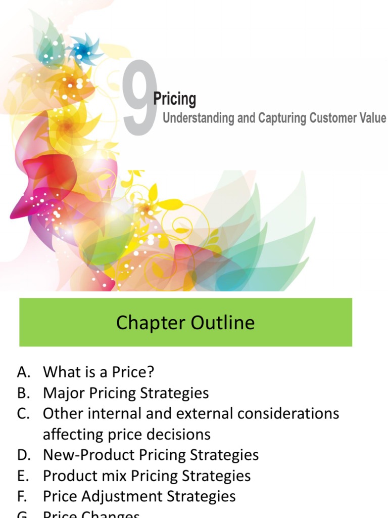 Chapter 9 - Pricing-Understanding - Capturing Customer Value | PDF ...