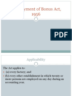 The Payment of Bonus Act, 1956