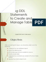 Using DDL Statements To Create and Manage Tables