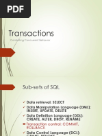 Transactions: Controlling Concurrent Behavior