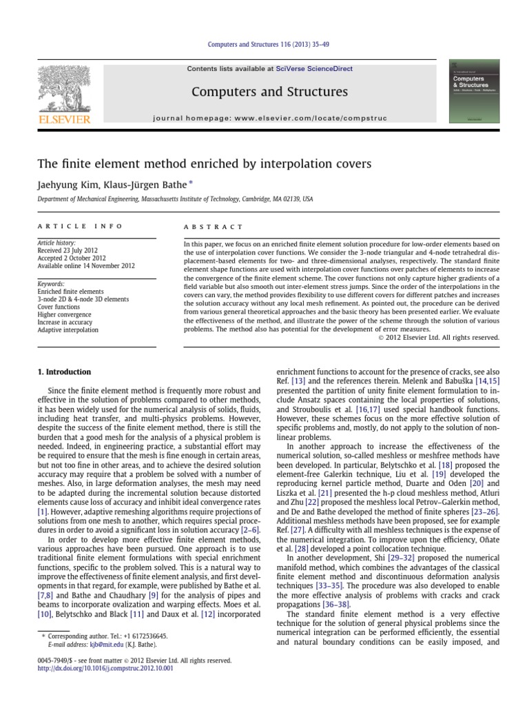 Enriched Finite Element Method Analysis | PDF | Finite Element Method ...