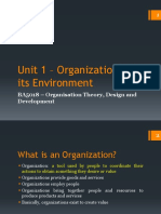 BA5018 - Unit 1 - Organization and Its Environment PDF