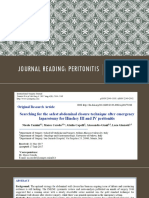 Journal Reading: Peritonitis: Nabila Arnest Amorita Pembimbing: Dr. Agung Widianto, SPB-KBD Dr. Wahyu Kartiko Tomo, SPB