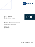 Signal List: Raw Matr. Handling, 101CS100