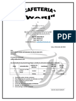 Cotización de almuerzos para hospital