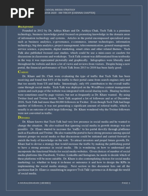 MIS - Tech Talk-Creating a Social Media Strategy - Case Study
