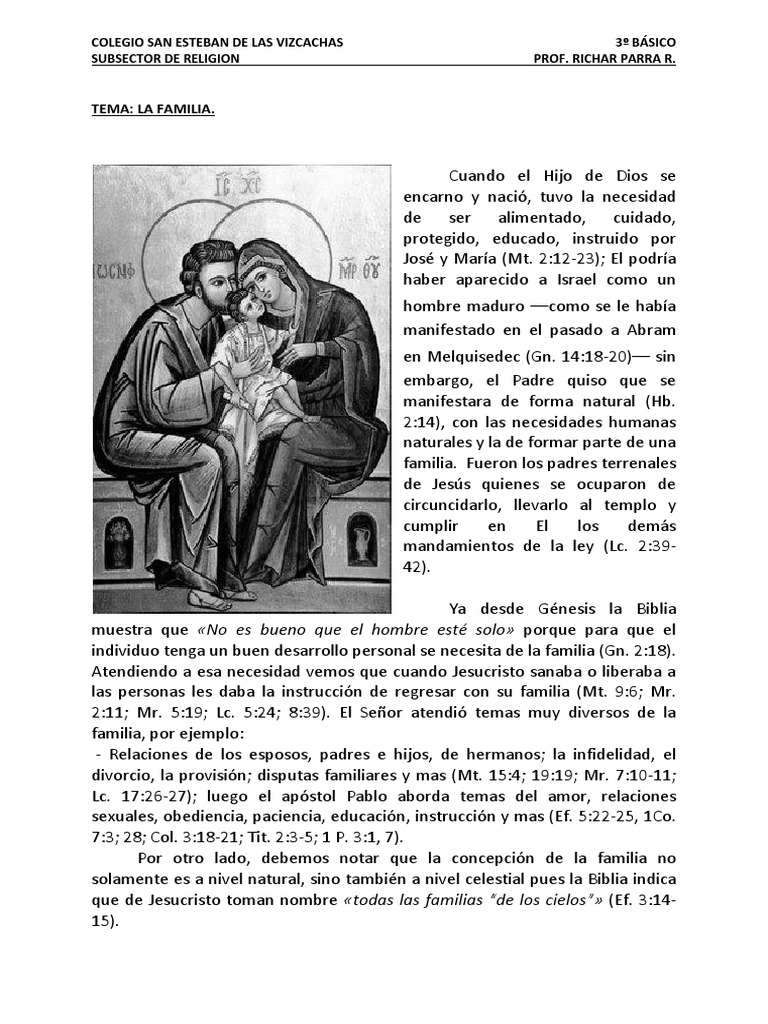 La Familia en la Enseñanza de Jesús | PDF | María, madre de Jesús | Jesús
