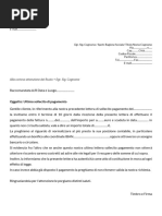 Modello Lettera Di Sollecito Di Pagamento (Diritto Italiano)