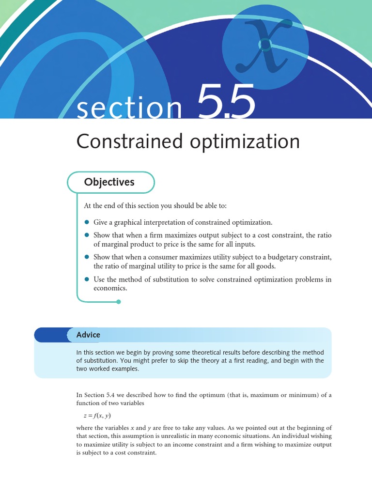 constrained optimization.PDF | Mathematical Optimization | Production ...