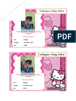 Contoh Undangan Ulang Tahun Anak Tema Hello Kitty Bisa Di Edit