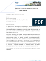 Carta Abierta Reforma Univ. y c. Naturales y Exactas
