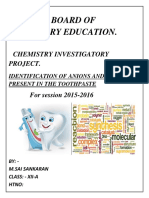  Identification of Cations and Anions Present in Toothpaste