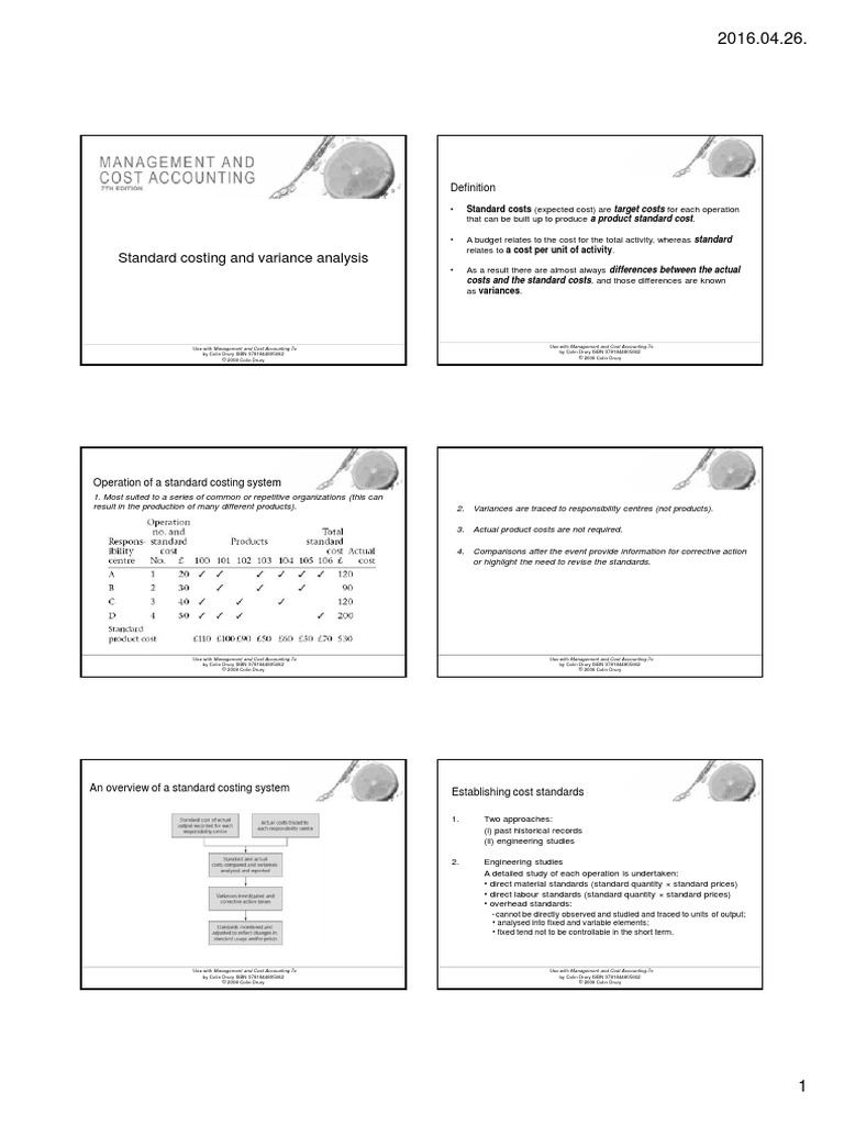 MA - Standard Costing and Variance Analysis PDF | PDF | Cost Accounting ...