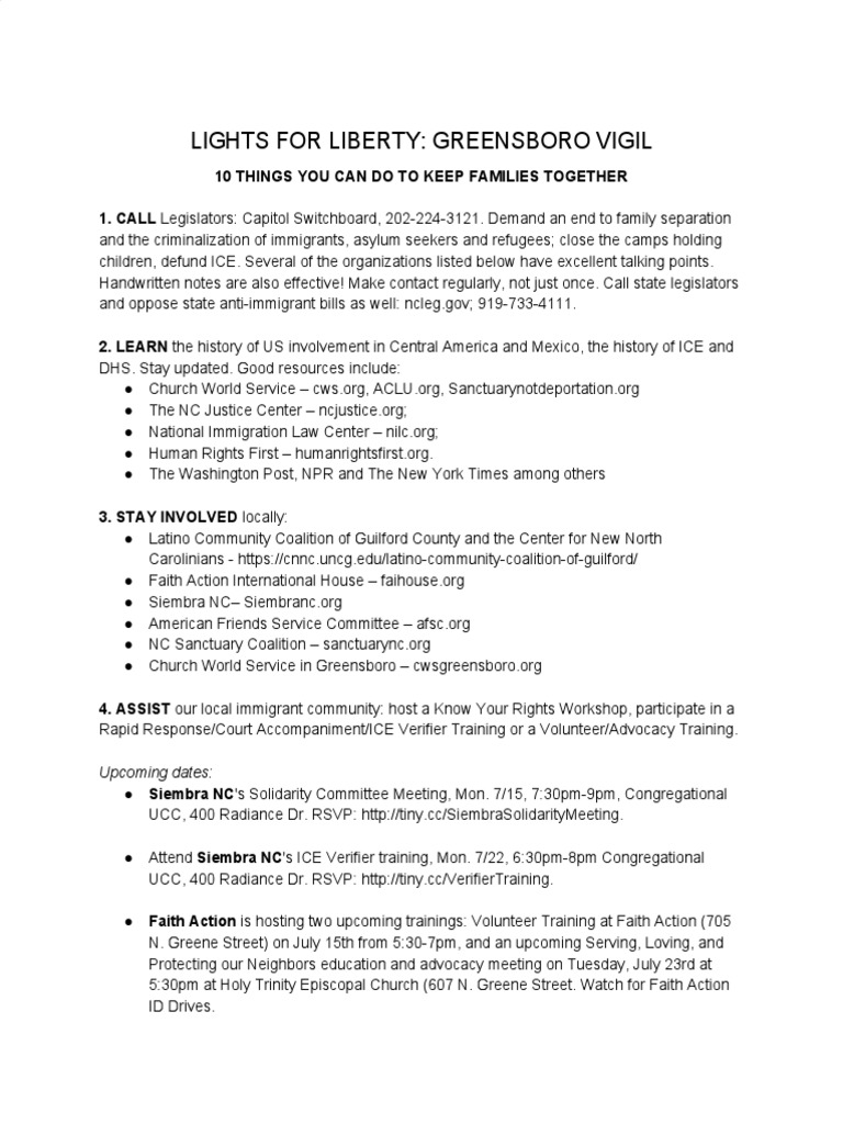 10 Things You Can Do To Keep Families Together PDF Immigration