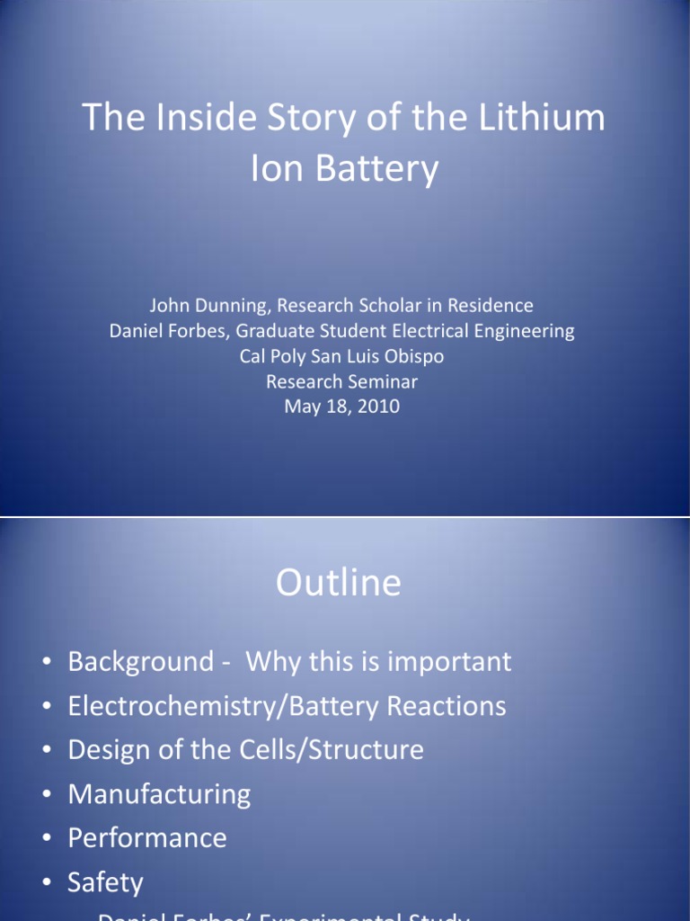 Inside Lithium Ion Battery Mechanics | PDF | Lithium Ion Battery ...