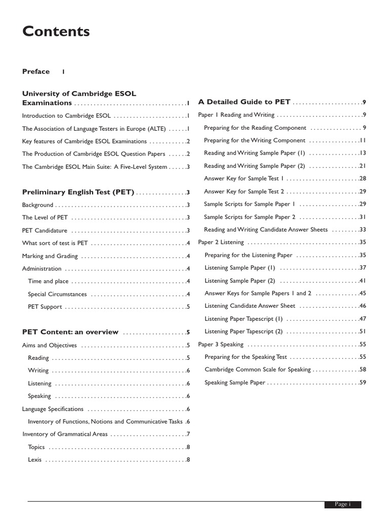Cambridge PET Exam Handbook 2025 | PDF | Verb | English As A Second Or ...