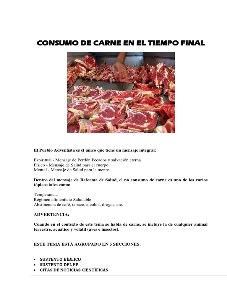 Reforma Alimenticia Adventista | PDF | Carne | Pecado, image size:768x1024