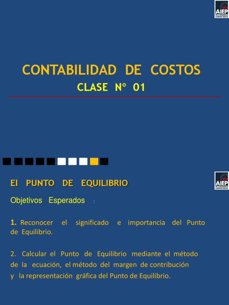 Punto de Equilibrio en Contabilidad de Costos | PDF | Sistema de ...