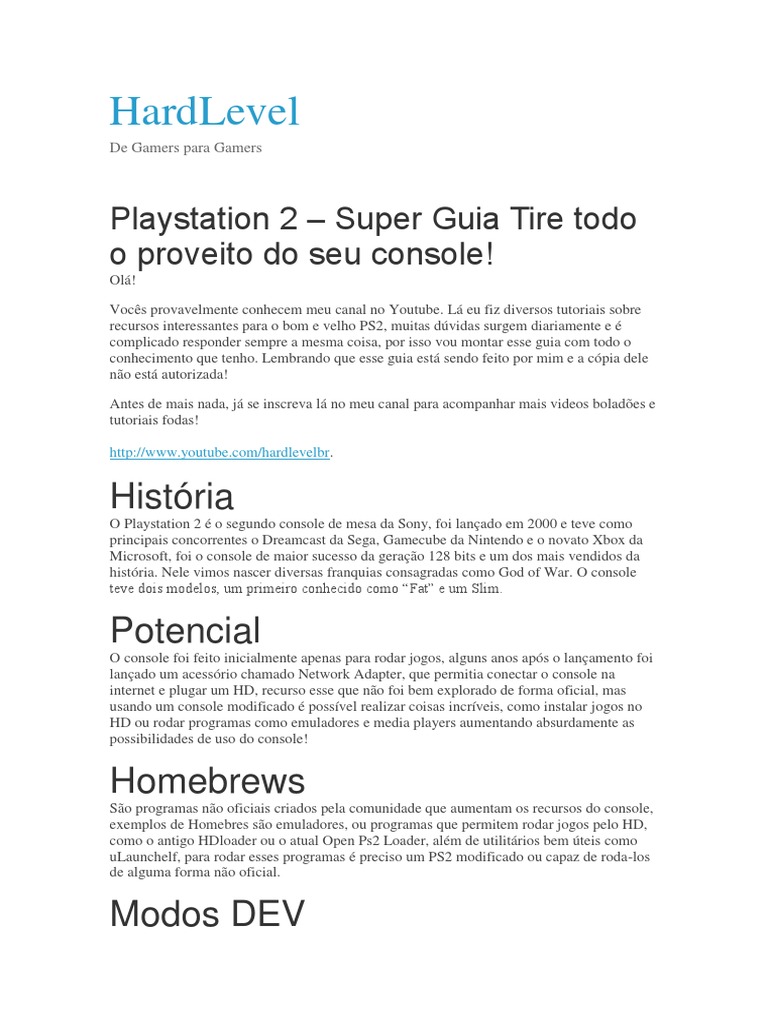 Playstation 2 - Rodando Imagens ISO de Games Pelo Pendrive, PDF, Emulador