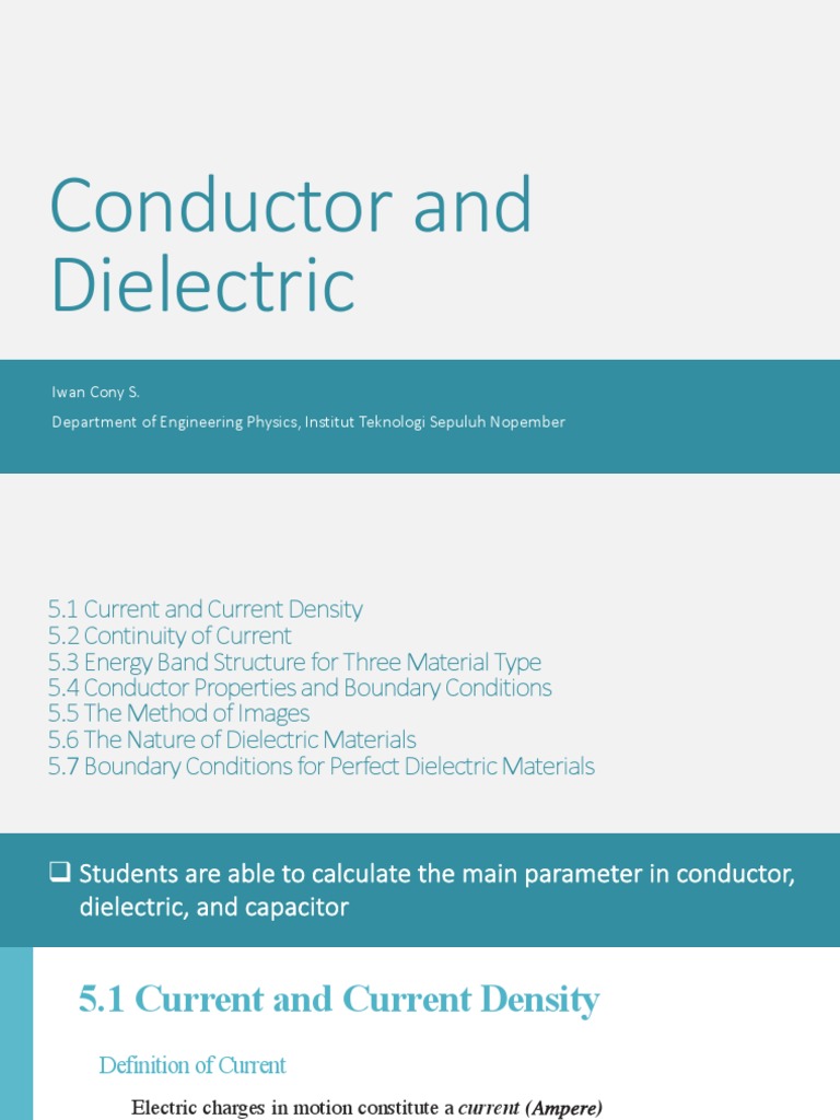 Conductor and Dielectric Properties Explained | PDF | Electric Current ...