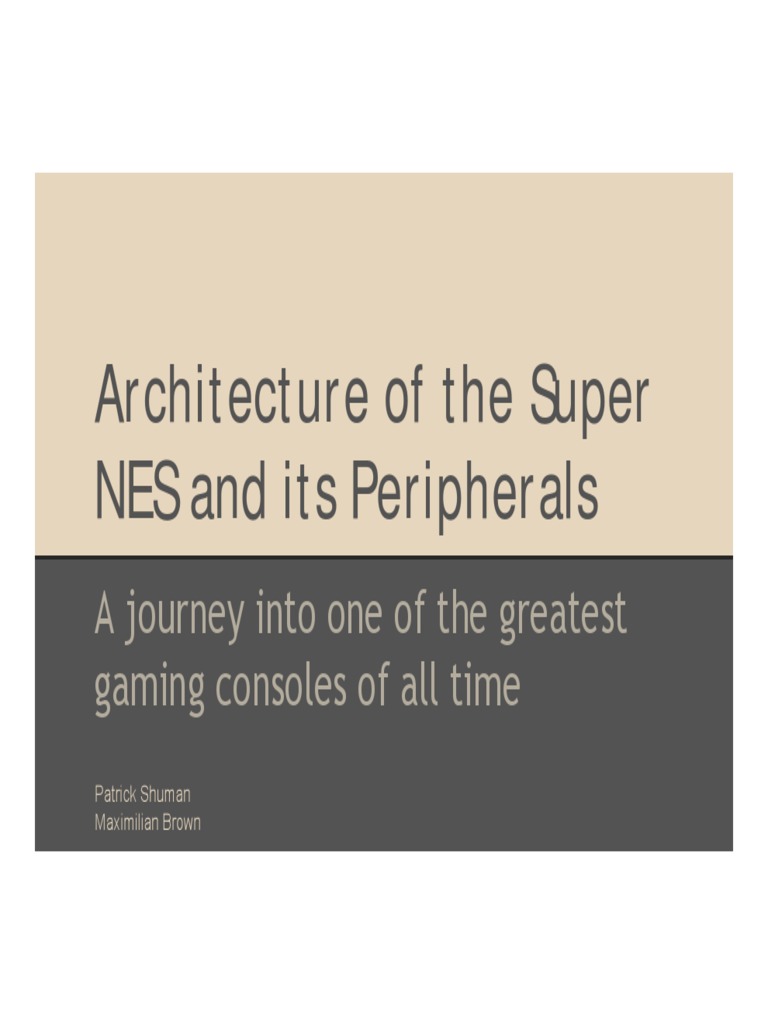 Nes Architecture PDF Central Processing Unit Electronics