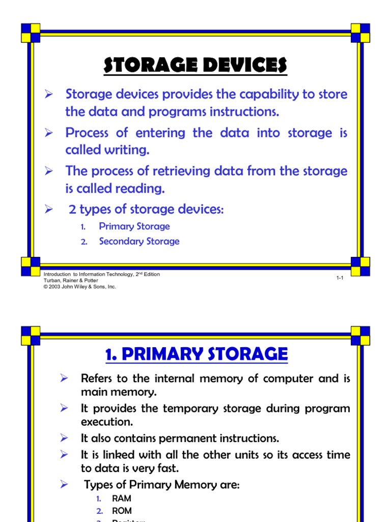 0501 Storage Devices PDF Disk Storage Computer Data Storage