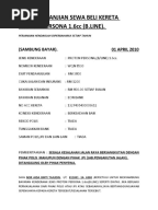 Surat Perjanjian Jual Beli Kereta A