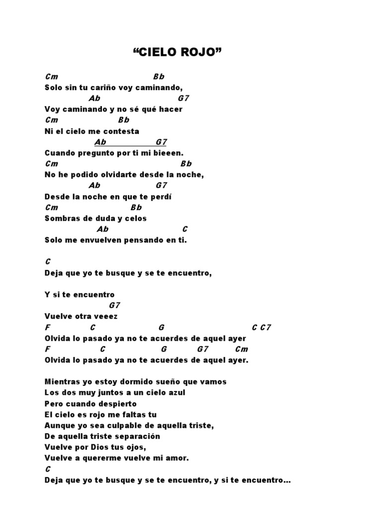 El Cielo Es Rojo Me Faltas Tu / Rosso come il cielo, (conocida como rojo como el cielo, en