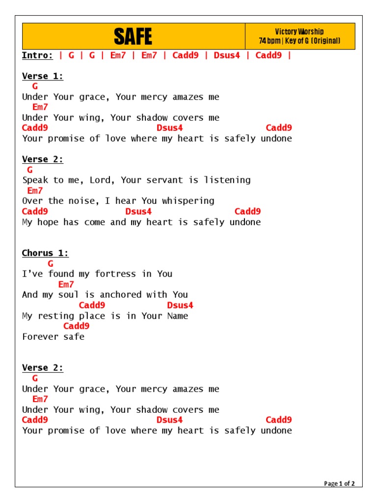 Intro Verse 1 Victory Worship 74 BPM Key of G (Original) PDF