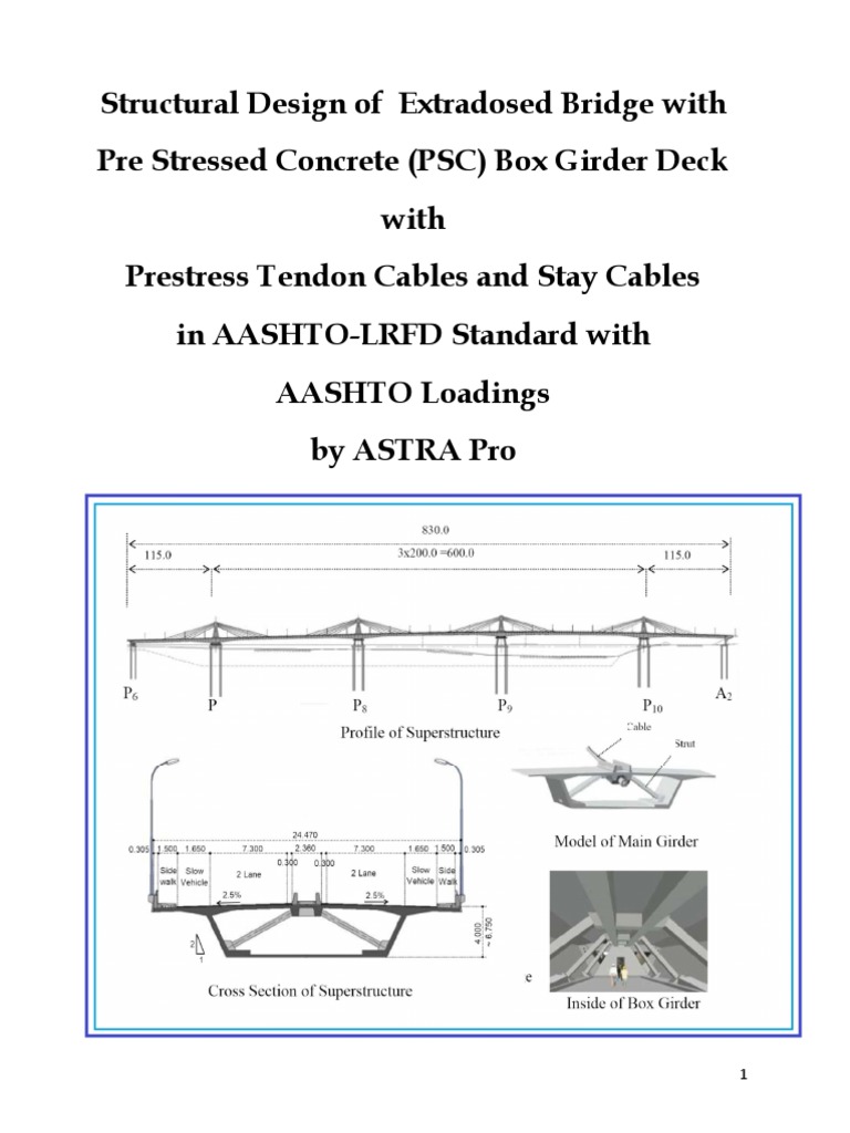 Extradosed Bridge Design Reports in AASHTOLRFD Strength Of Materials