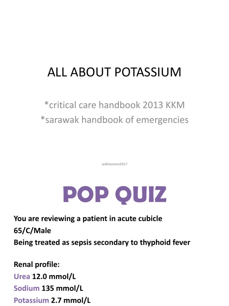Understanding Potassium Imbalances in Patients | PDF | Rtt | Medical ...