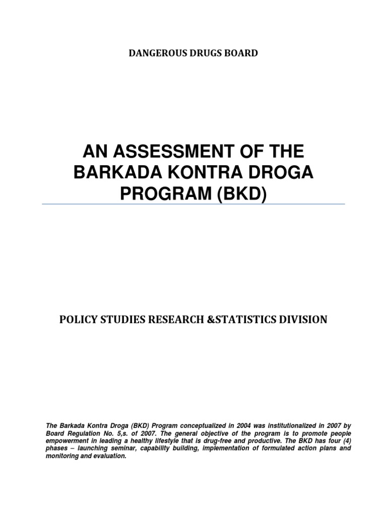 2010 Barkada Kontra Droga Program Assessment Final | PDF | Substance Abuse
