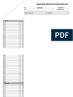 Input Data Sheet For E-Class Record: Region Division District School Name School Id