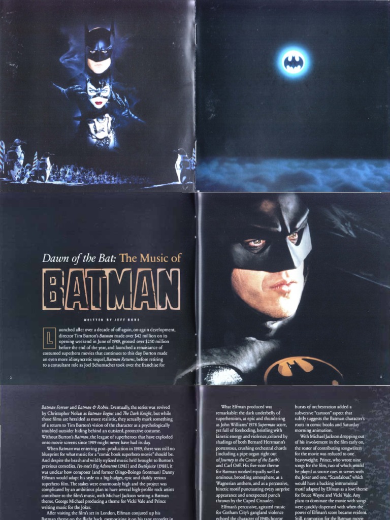 The Danny Elfman Batman Collection Pdf Pdf Batman Entertainment General