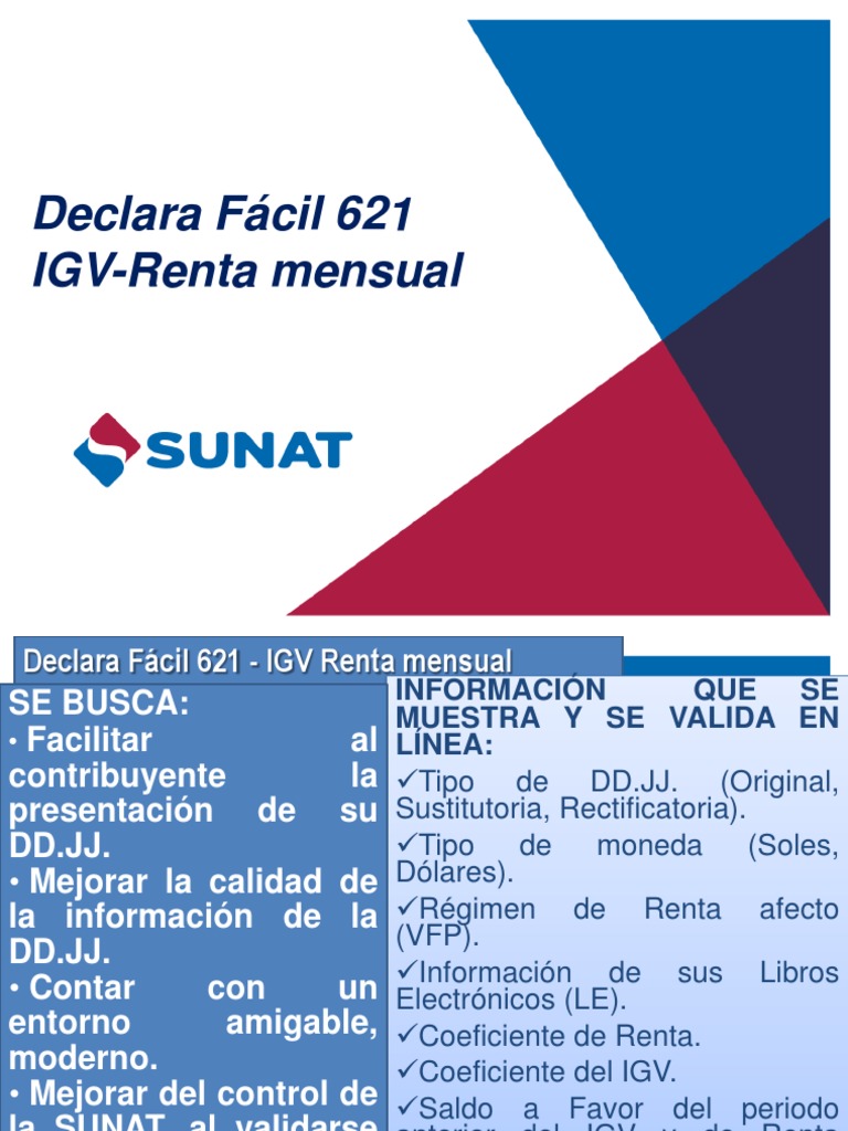 IGV Renta Mensual: Declara Fácil 621 | PDF | Aplicación movil | Impuestos